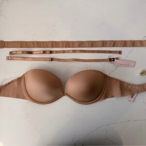 Victoria Secret Bare Invisible Solutions  Tan Strapless 10 way Bra